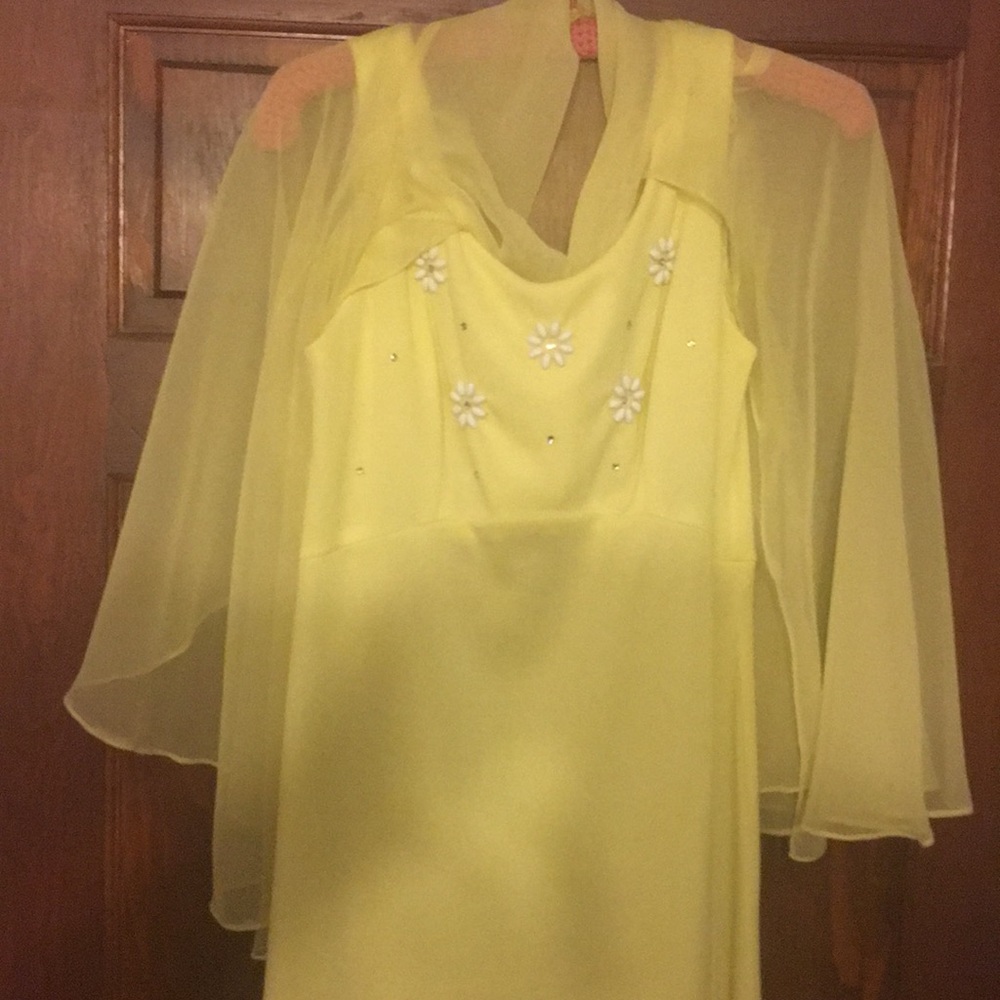 Beautiful bright yellow evening gown